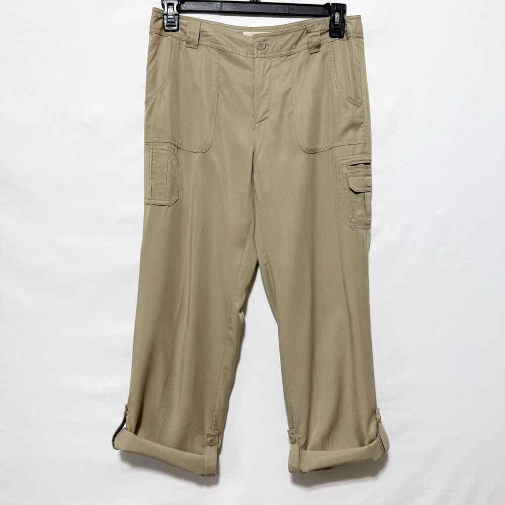 Workshop Andrea Jovine Cargo Pants Women’s M Tan Lyocell Roll Tab Casual Outdoor